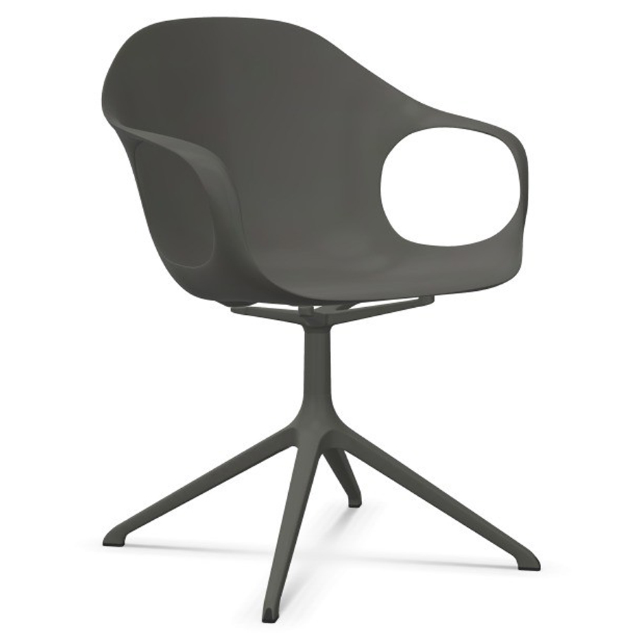 Kristalia ELEPHANT Drehstuhl Sitzschale grau Gestell grau - Front