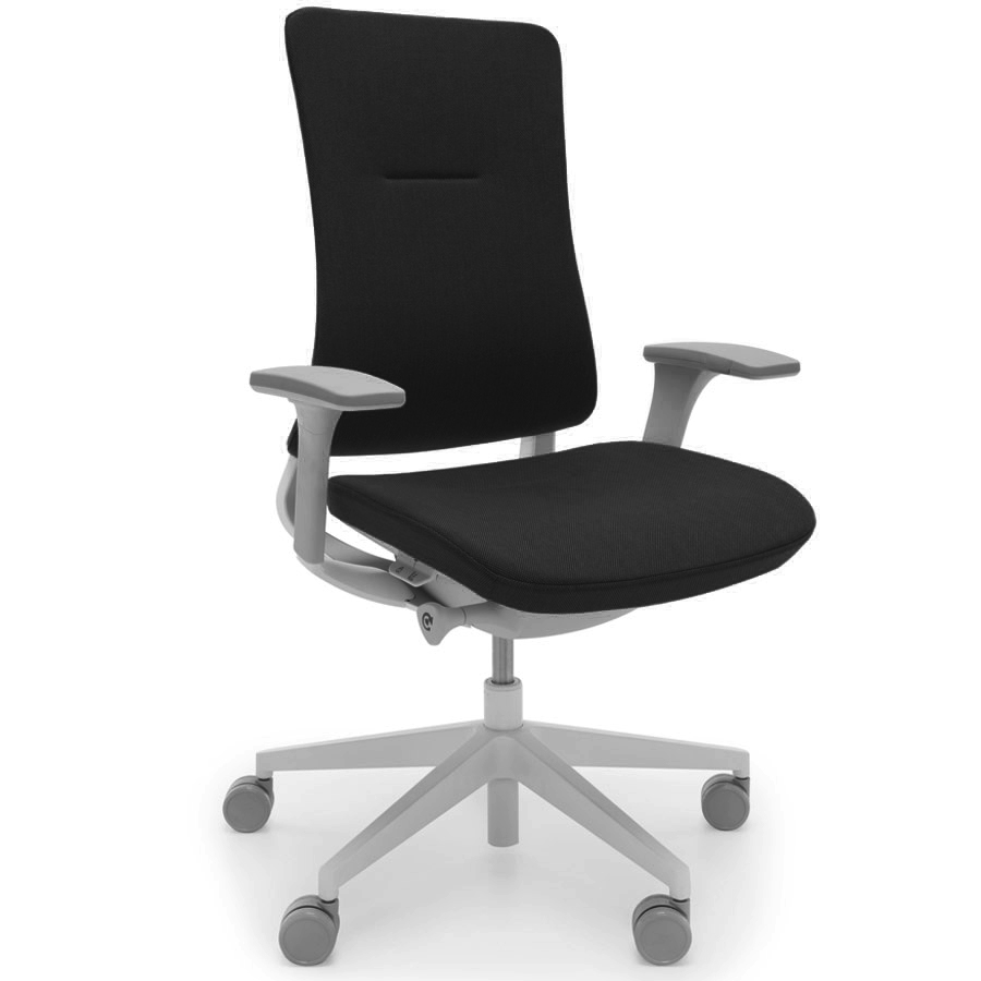 Profim Violle 130 SFL mit Polsterrücken hellgrau und Bezug NEXT schwarz