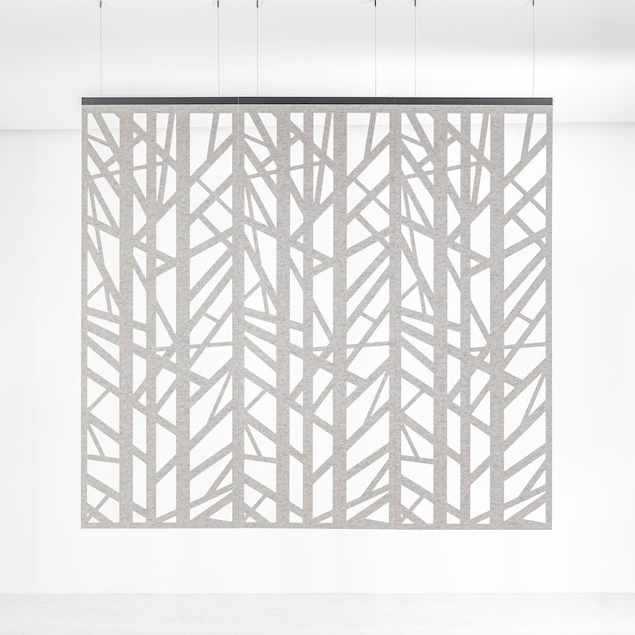 BuzziSpace BuzziFalls Grid | Raumteiler Wand Decke - Frontansicht 3 Paneele