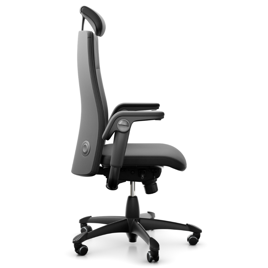 HAG Tribute 9031 Chefsessel Fußkreuz und Gestell komplett schwarz - Seitenansicht