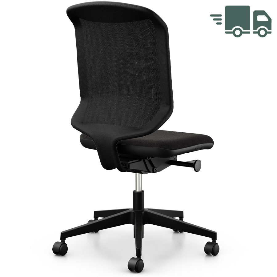 Giroflex 434-4019 schwarz mit Kunststoff-Fußkreuz - Rückansicht