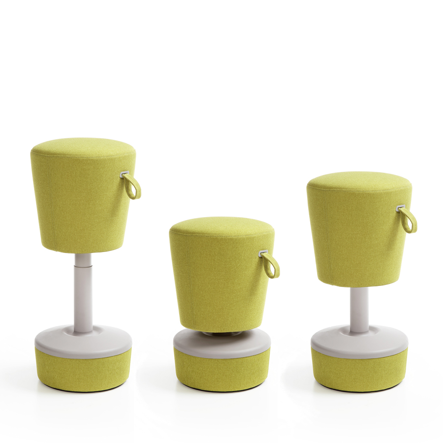 Profim Mickey - Bezug Medley 68002- drei Sitzpositionen mit stoffbezogenem Tellerfuß - Kunststofffarbe beige RAL 7036