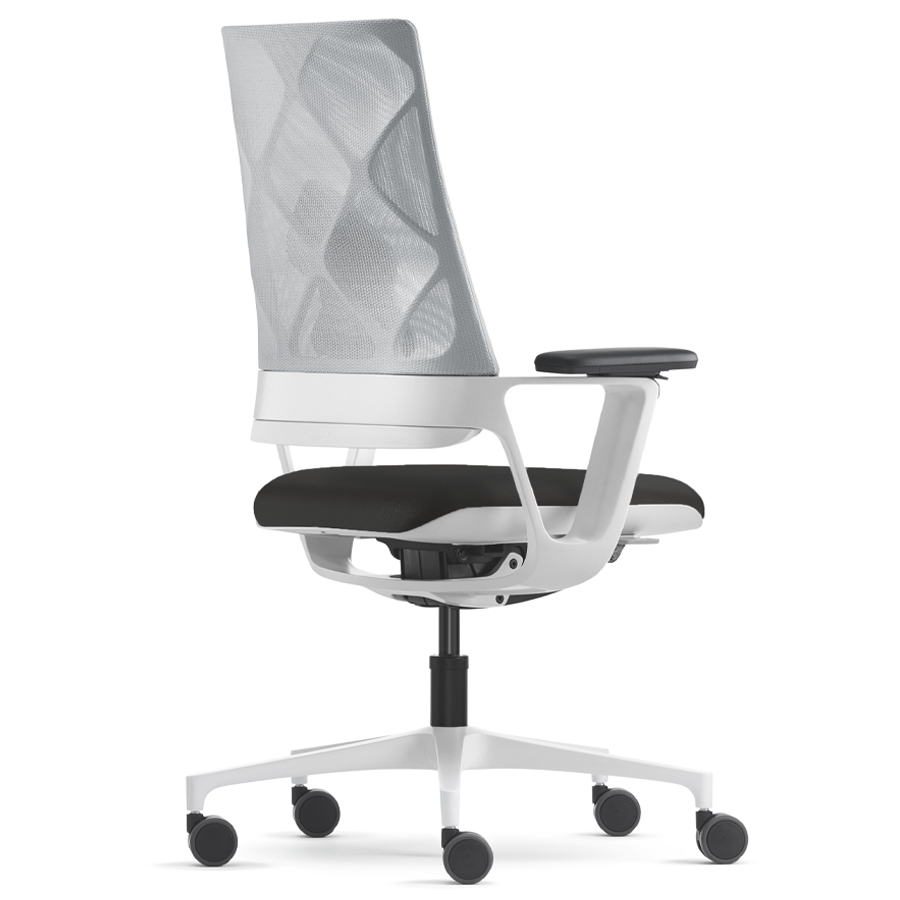 Klöber CONNEX2 (cnx88) Drehstuhl Netzrücken weiß-grau - Bezug schwarz - Rückseite