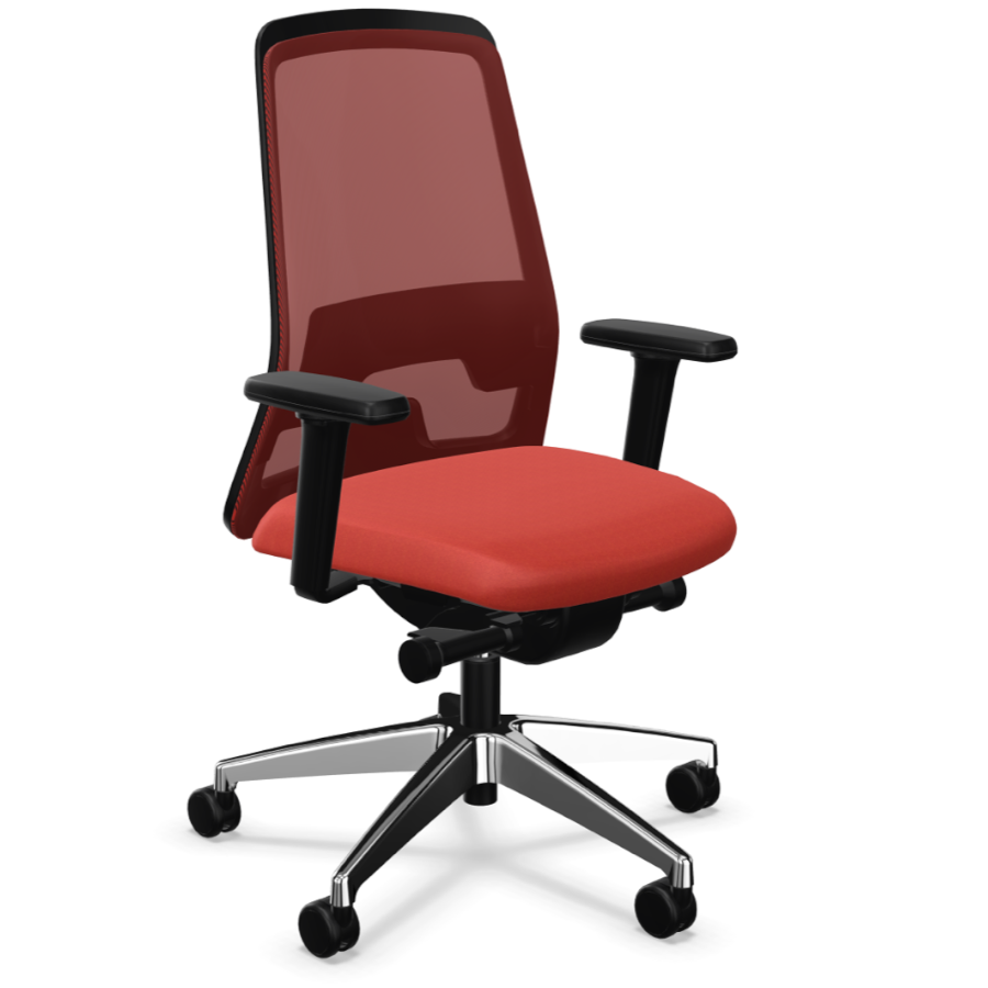 Interstuhl Every (EV21C) Bürostuhl Netzrücken Comfort Netz rot Bezug rot