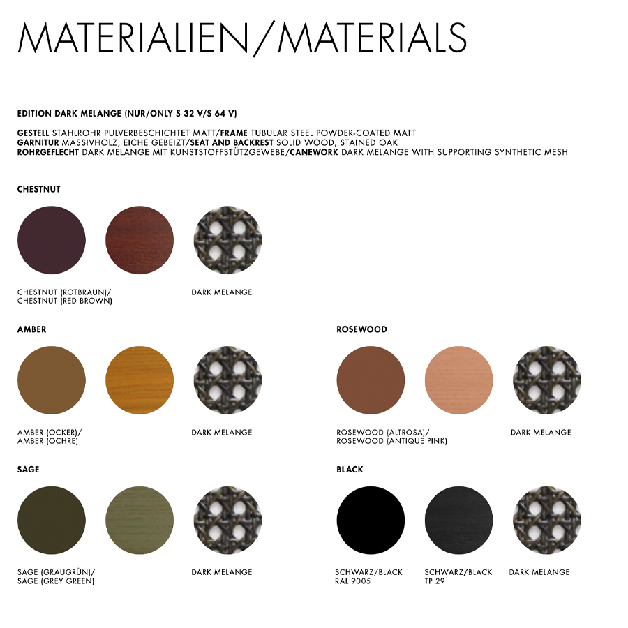 Thonet Dark Melange-Reihe | Übersicht Materialien