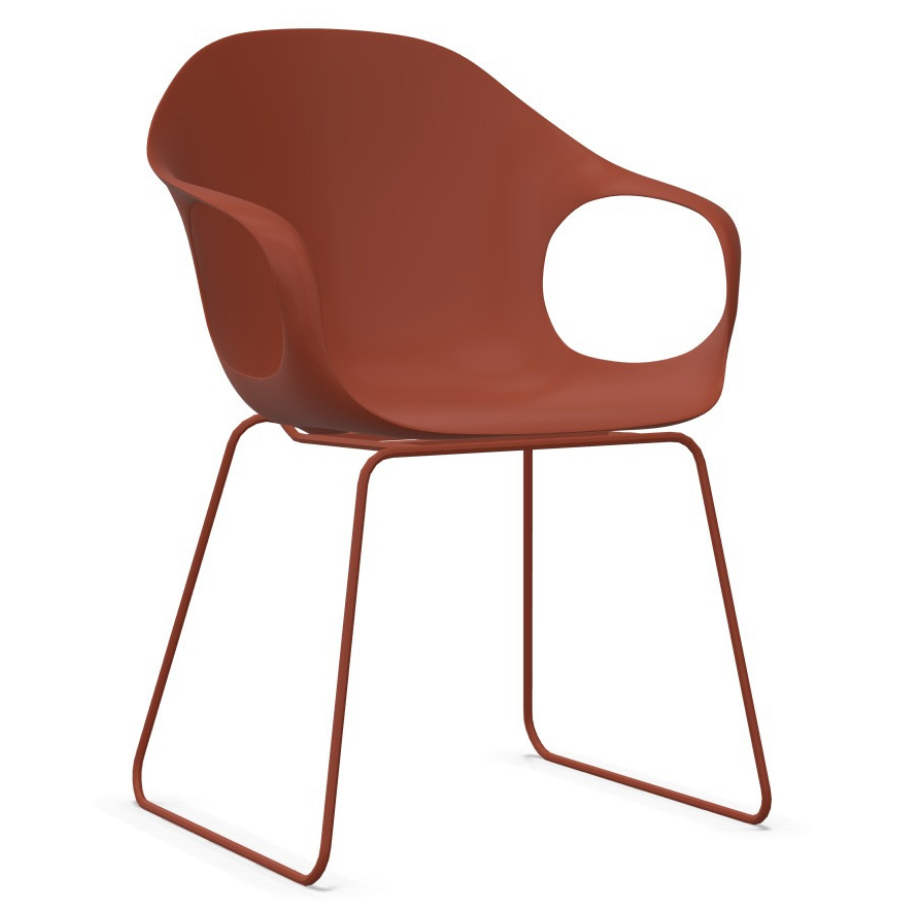 Kristalia ELEPHANT Stuhl  terracotta mit Kufengestell terracotta - Frontansicht