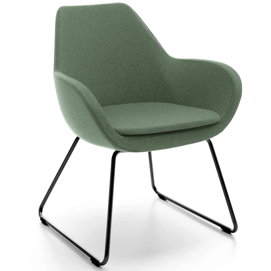 Profim Fan 10V mit Kufengestell Filzstoff Synergy dunkelgrün