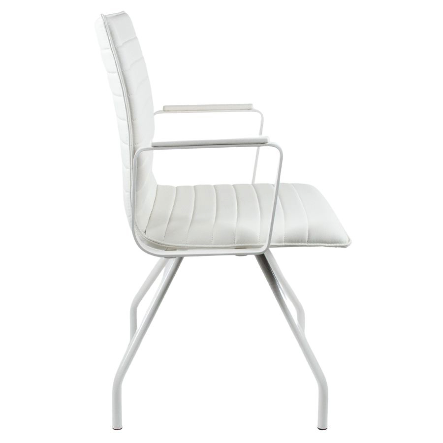 Bejot Orte 3DH 250 - mit Armlehnen - Bezug Kunstleder Keimo weiß - Gestell RAL 9010 - Seite