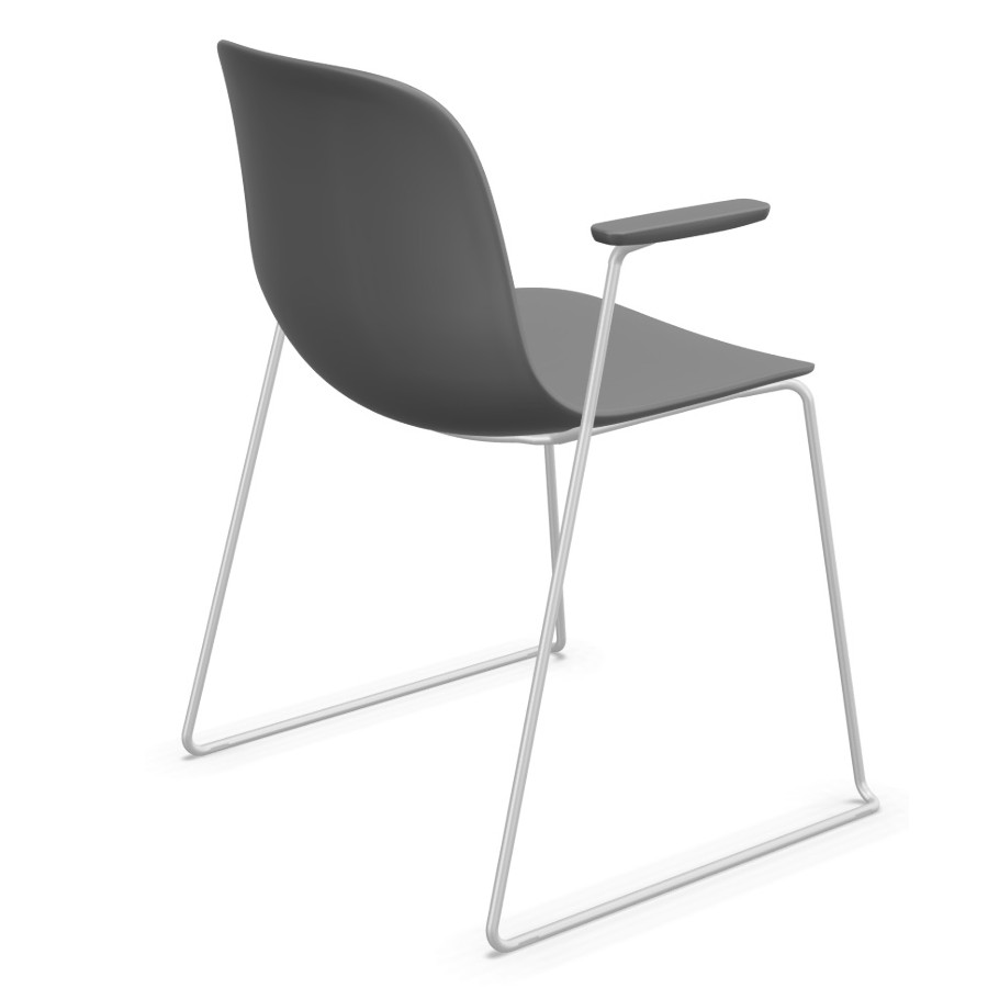 Lapalma SEELA S310 grau verchromt mit Armlehnen Rückansicht