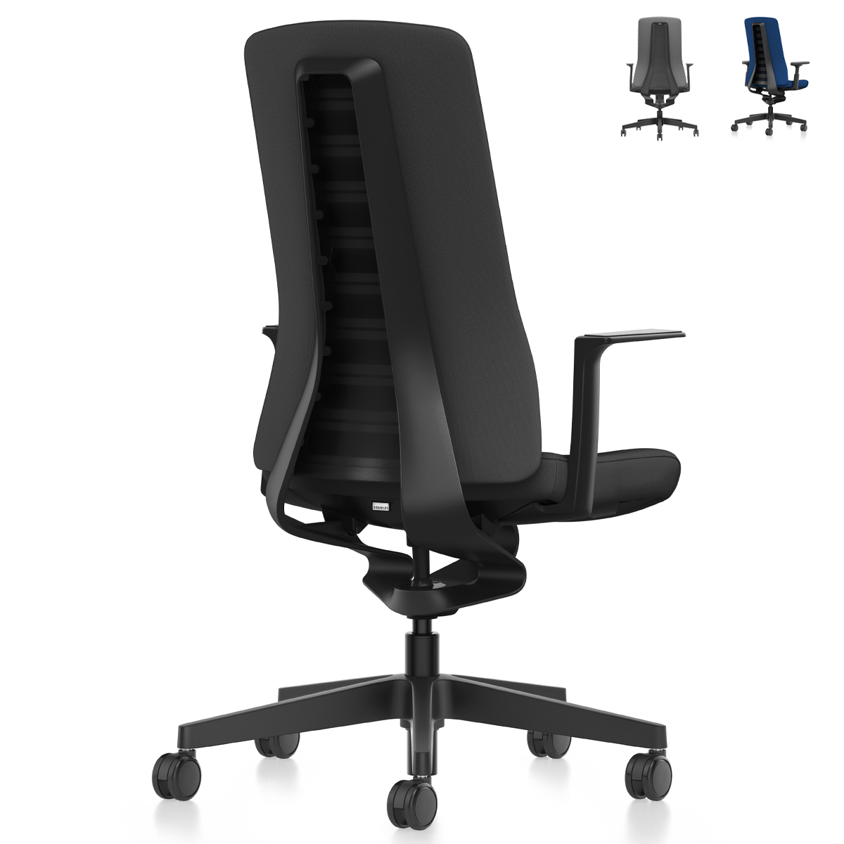 Interstuhl PUREis3 PU113 | Bürostuhl schwarz | Chillback-Rückenlehne | Konfigurator