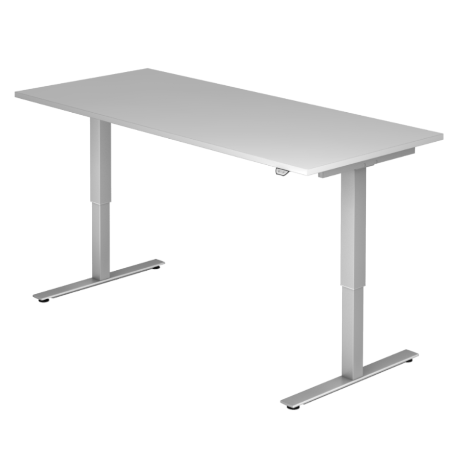 Schreibtisch MOVE IT Platte Lichtgrau Gestell silbern