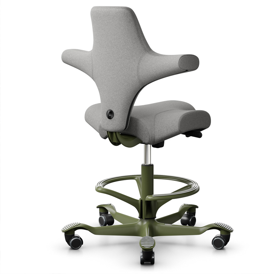 HAG CAPISCO 8106 Stehhilfe mit hoher 265 Gasfeder Moss Gray - Bezug Cura 60110 - Fußring