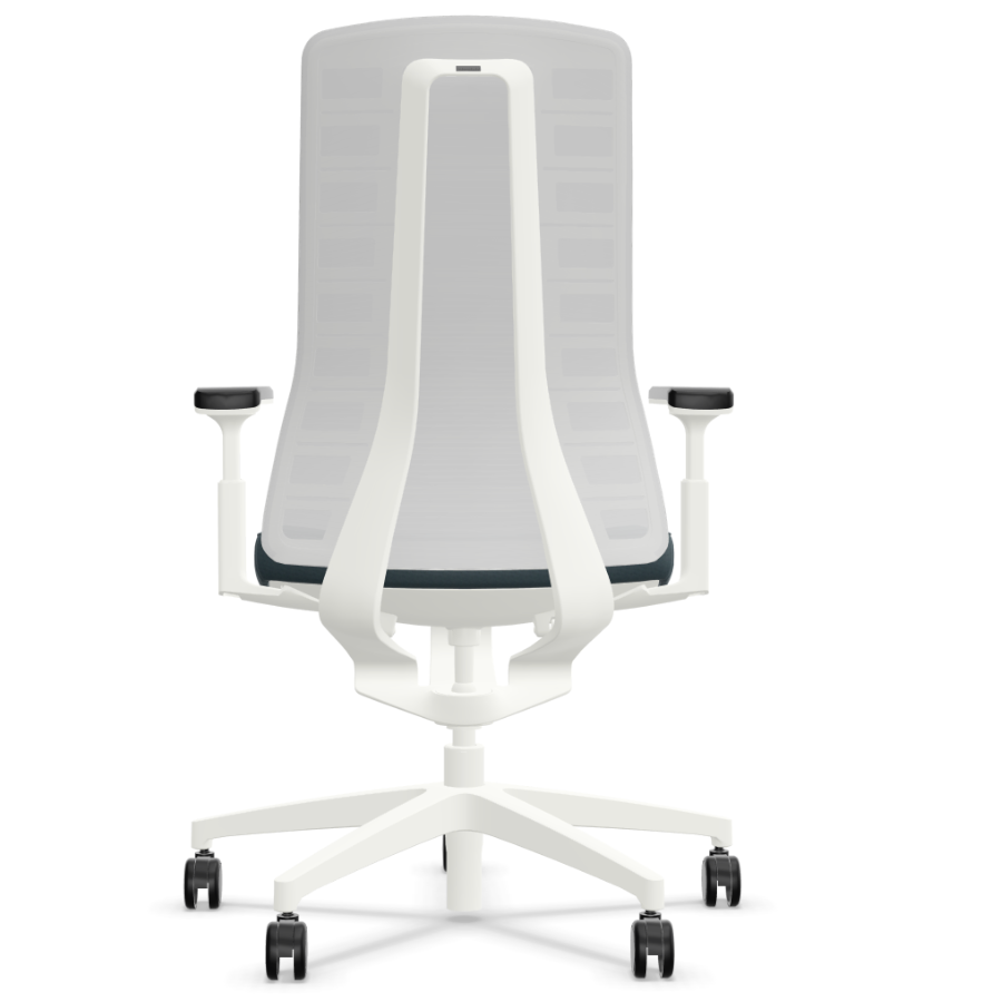Interstuhl PUREis3 PU21C Sitz grau - Netz weiß - Rückansicht