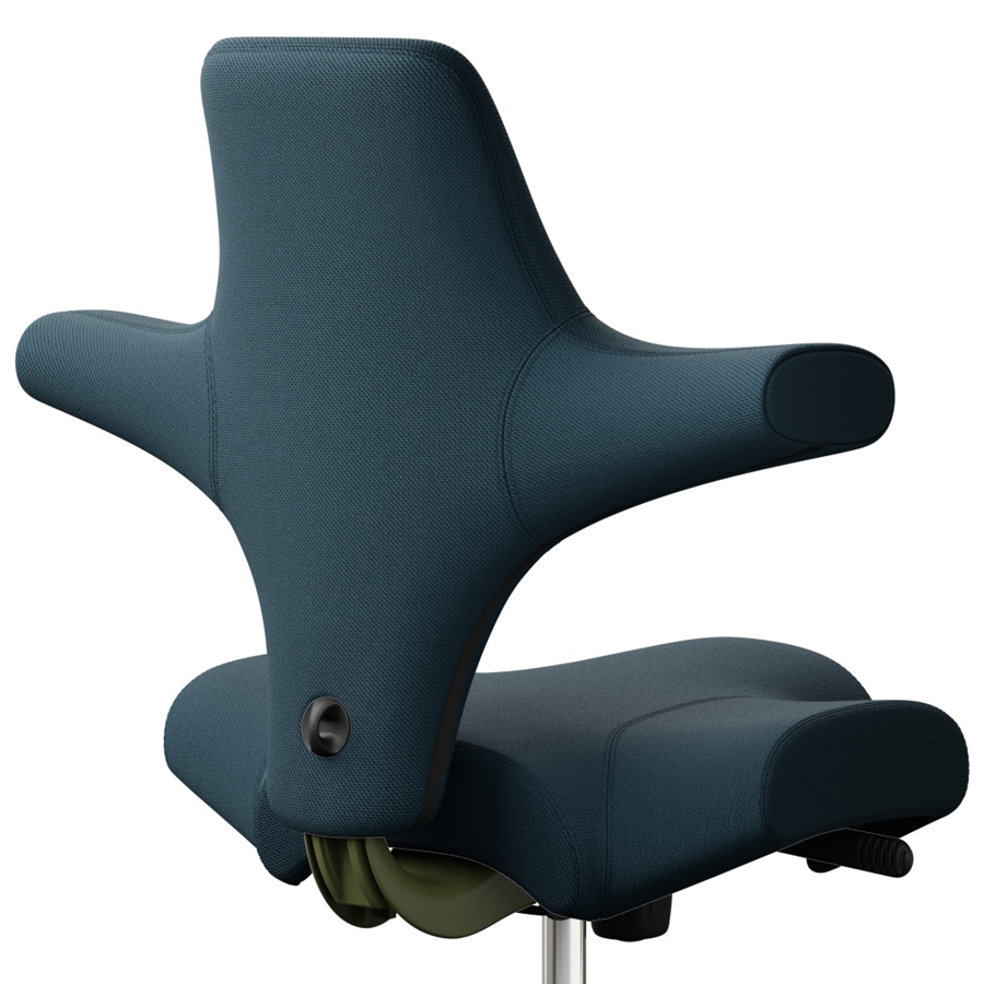 Abverkauf: HAG CAPISCO 8106 | Niedrige Gasfeder 150mm | Wollstoff Select dunkelblau | Gestell Moss