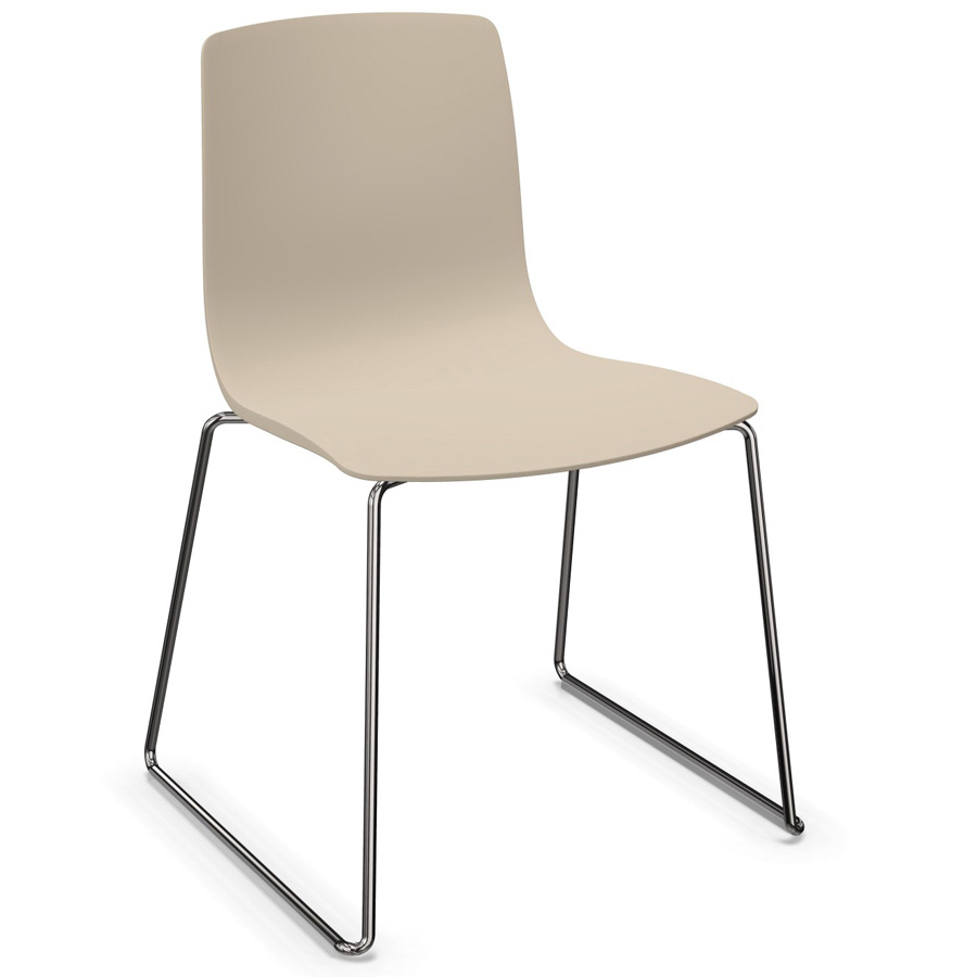 Arper AAVA 3945 Kufenstuhl Farbe sand - Gestell verchromt