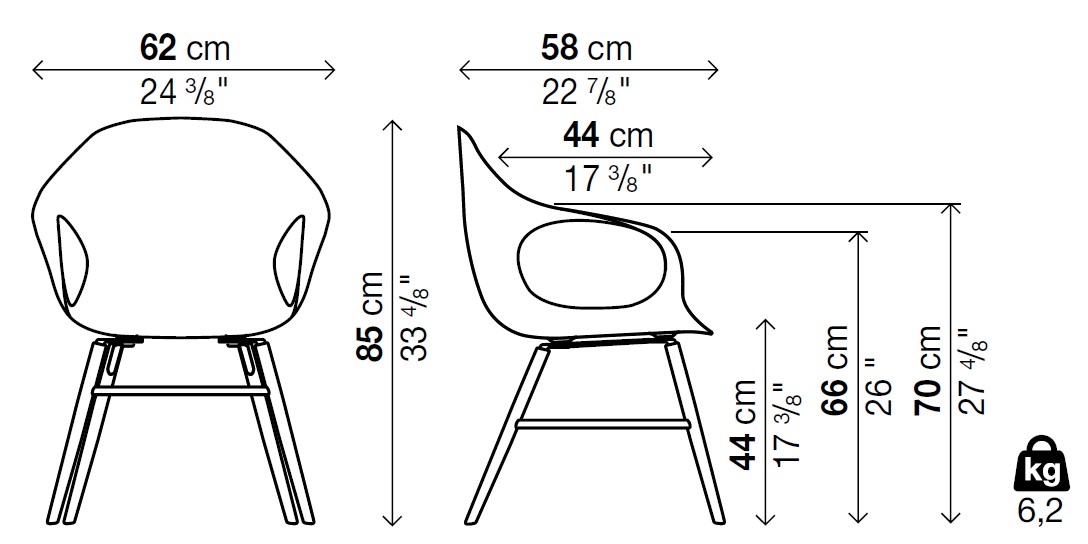 Kristalia-Elephant-Holzfusse-Bemassungen