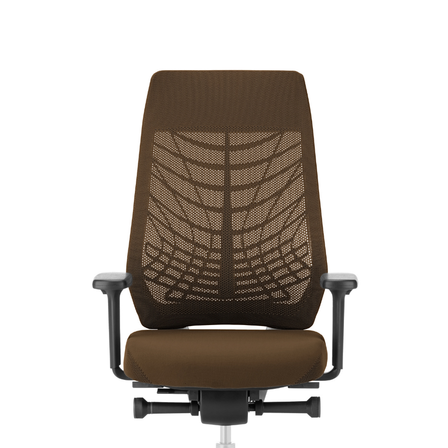 Interstuhl JOYCEis3 JC217 Bürostuhl mit Netzrücken hoch Farbe beigegrau - Frontansicht