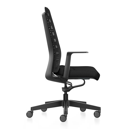 Interstuhl PUREis3 PU213 in Schwarz | Sitzbezug Era schwarz | Seitenansicht