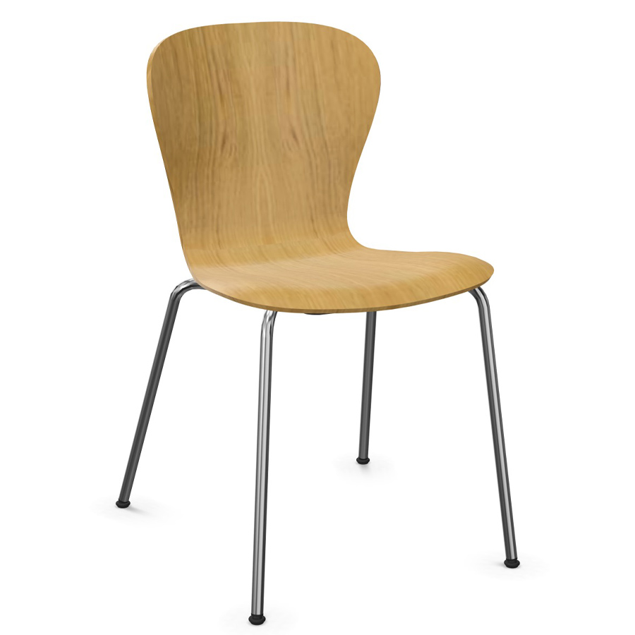 THONET S 220 Formholz-Stuhl Edelholz Eiche - Gestell chrom