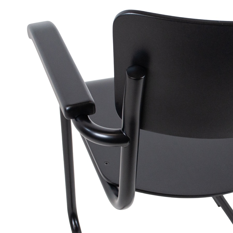 THONET Stahlrohr-Freischwinger S 43 F mit Armlehnen - Rückseite Nahaufnahme