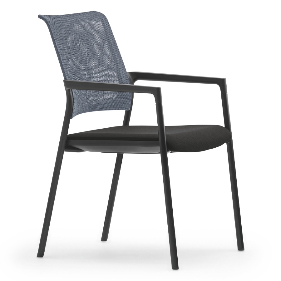 Klöber MERA 47 (mer47) Vierfuß - Gestell schwarz - Netz stein