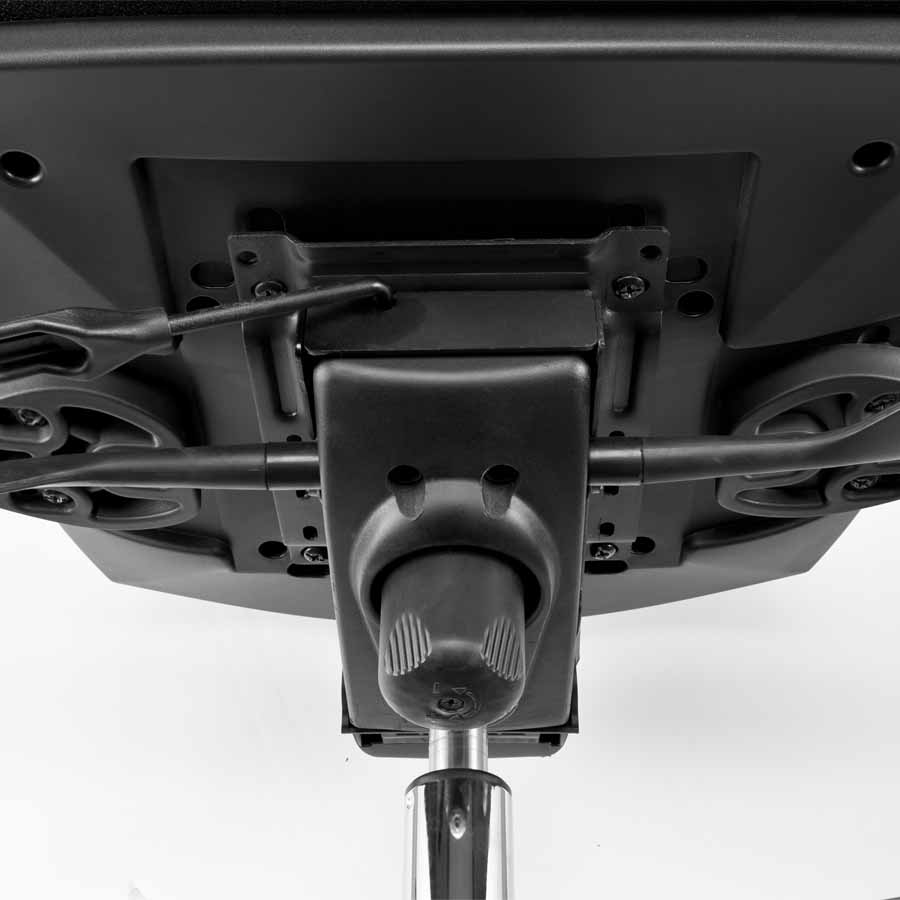 RWH Bürodrehstuhl ERGOFIX Netzrücken schwarz mit Armlehnen und Kopfstütze - Gewichtseinstellung