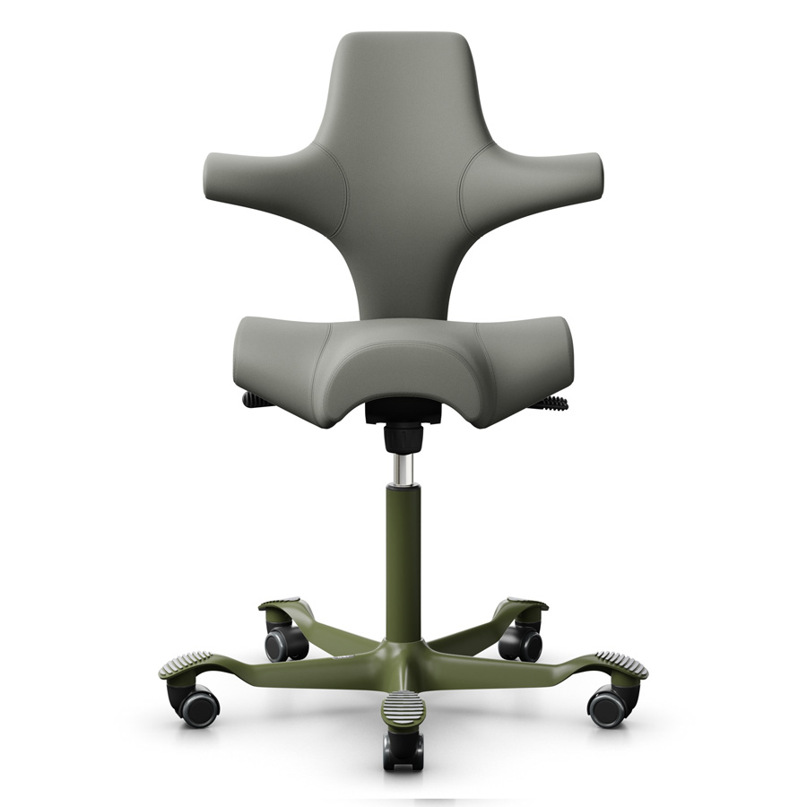 HAG Capisco 8106 Leder Schlamm Gestell Moss grey