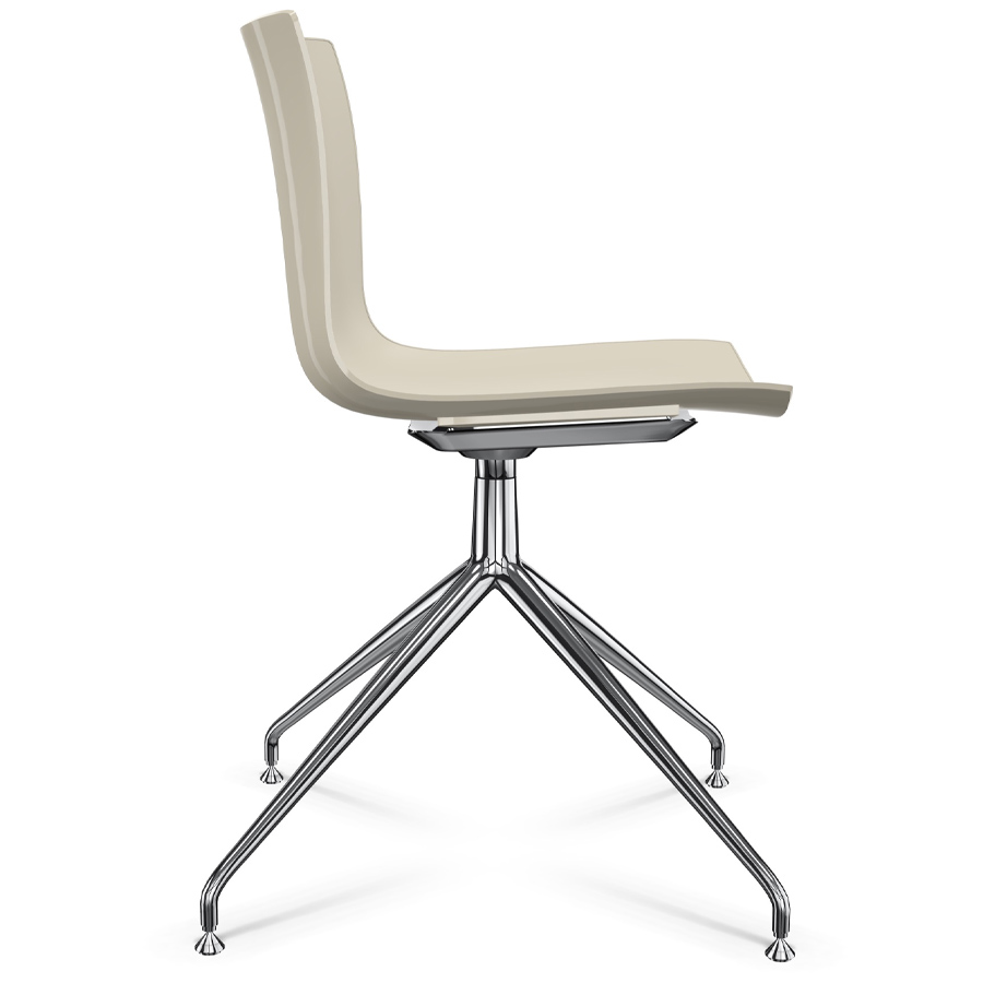 Arper CATIFA 46 0368 einfarbig beige - Gestell Alu glänzend - seitlich