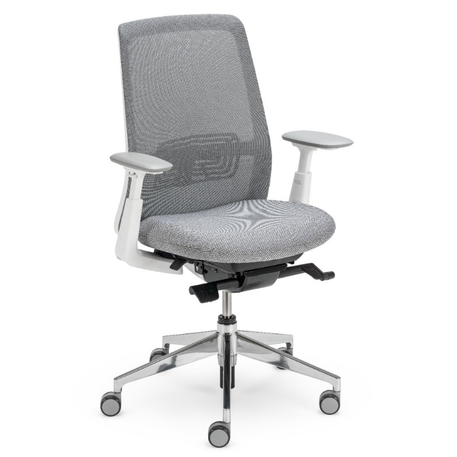 HAWORT Soji Bürodrehstuhl grau mit Netzrücken
