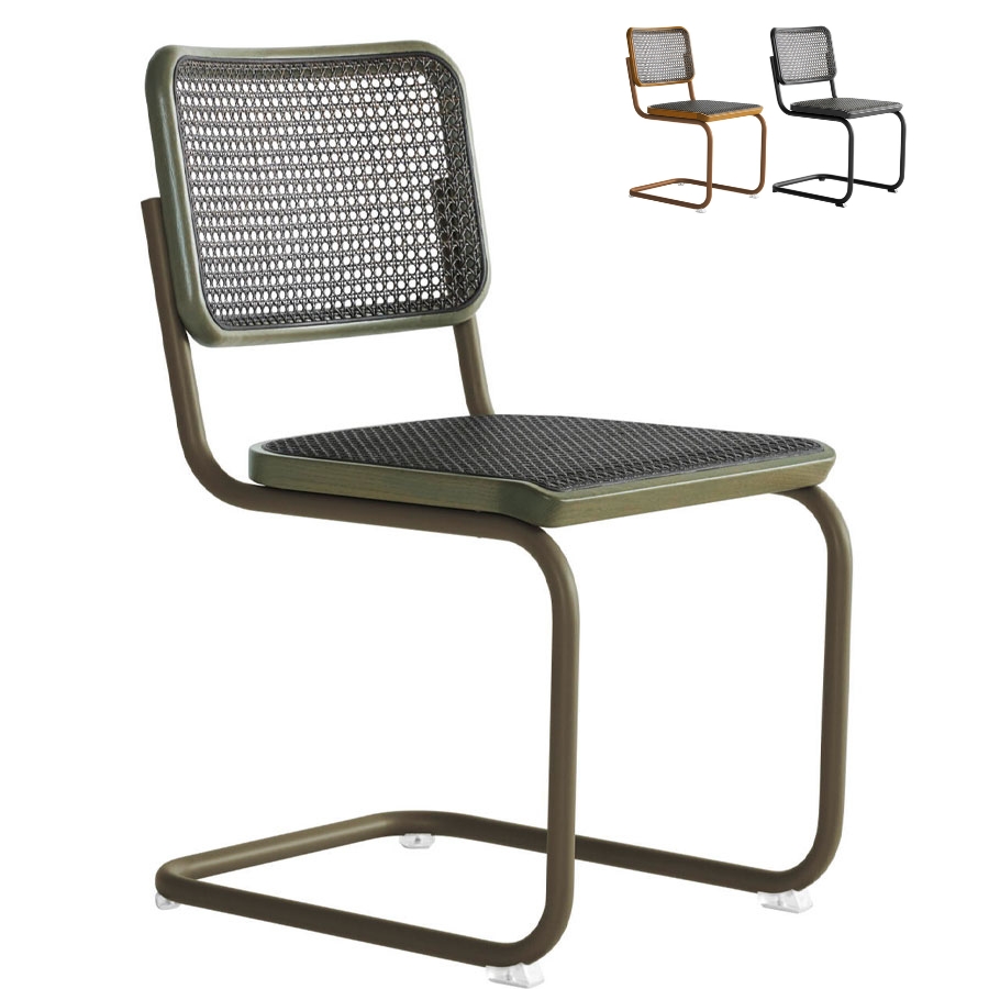 THONET S 32 V | Dark Melange Edition Herkner Konfigurator | Stahlrohr-Freischwinger