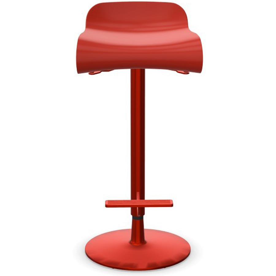 Kristalia BCN Barhocker korallenrot höhenverstellbar Gestell lackiert