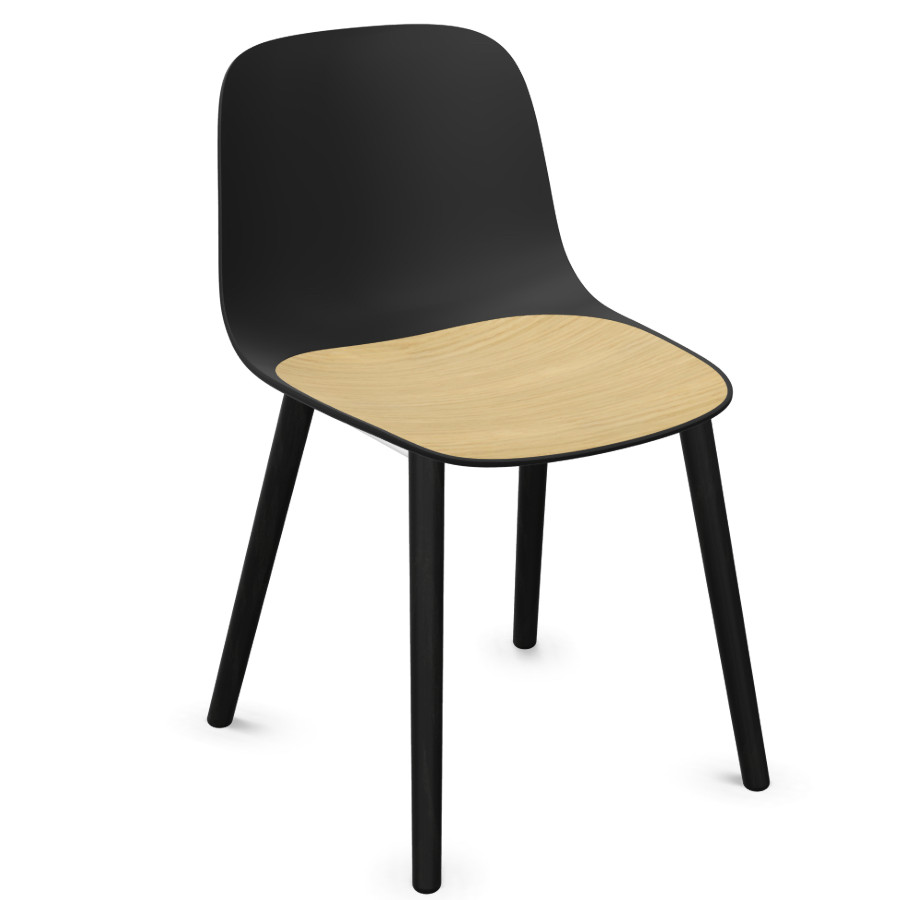 Lapalma SEELA S313 schwarz mit Holzsitzeinlage