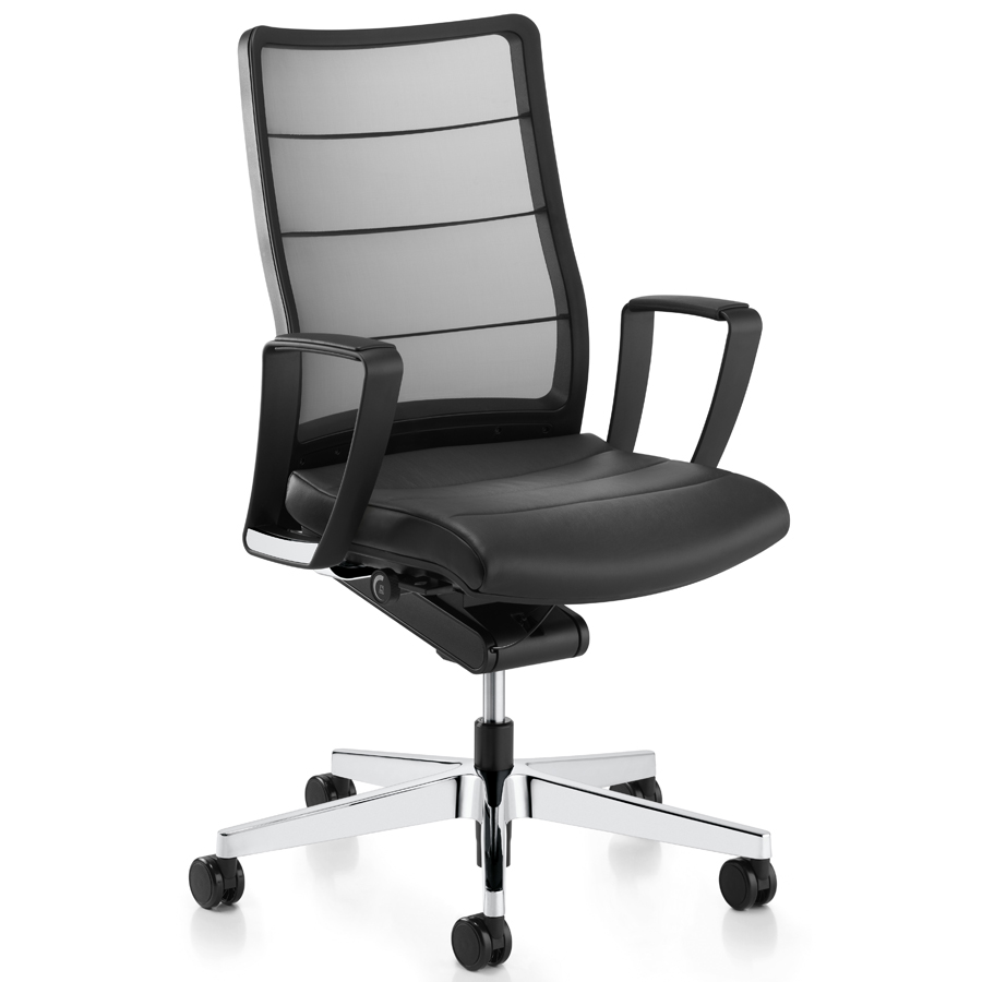 Interstuhl AirPad (3C42) - Fußkreuz Alu schwarz - Loop Armlehnen