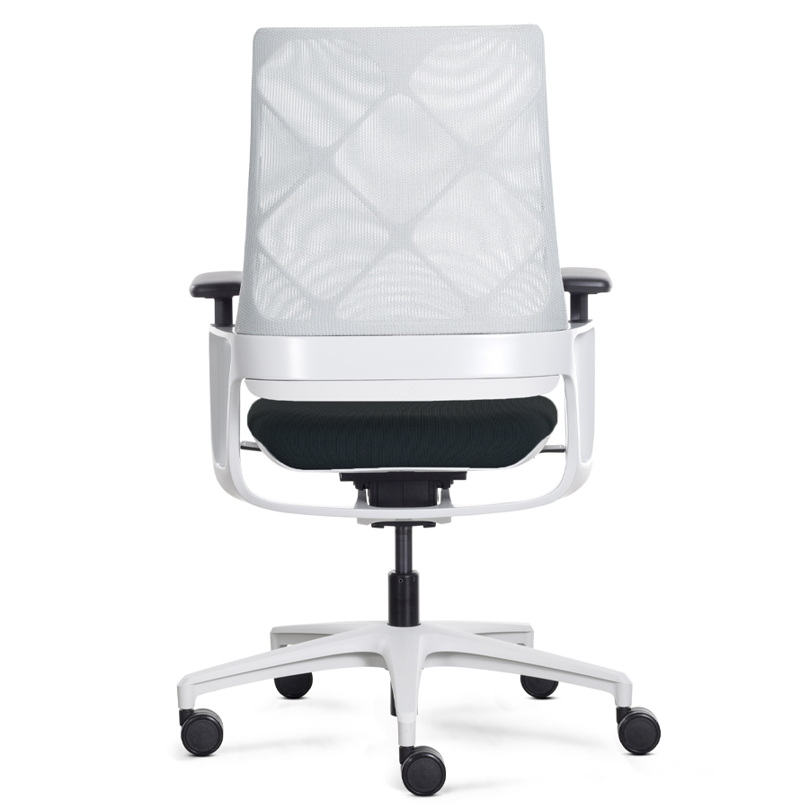 Klöber CONNEX2 (cnx88) Drehstuhl Netzrücken weiß-grau - Bezug schwarz - Rückseite