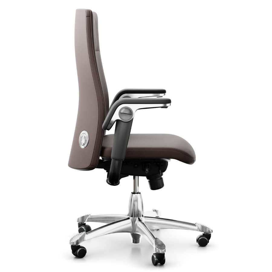 HAG Tribute 9021 Chefsessel braun Fußkreuz/Gestell poliert - Seitenansicht