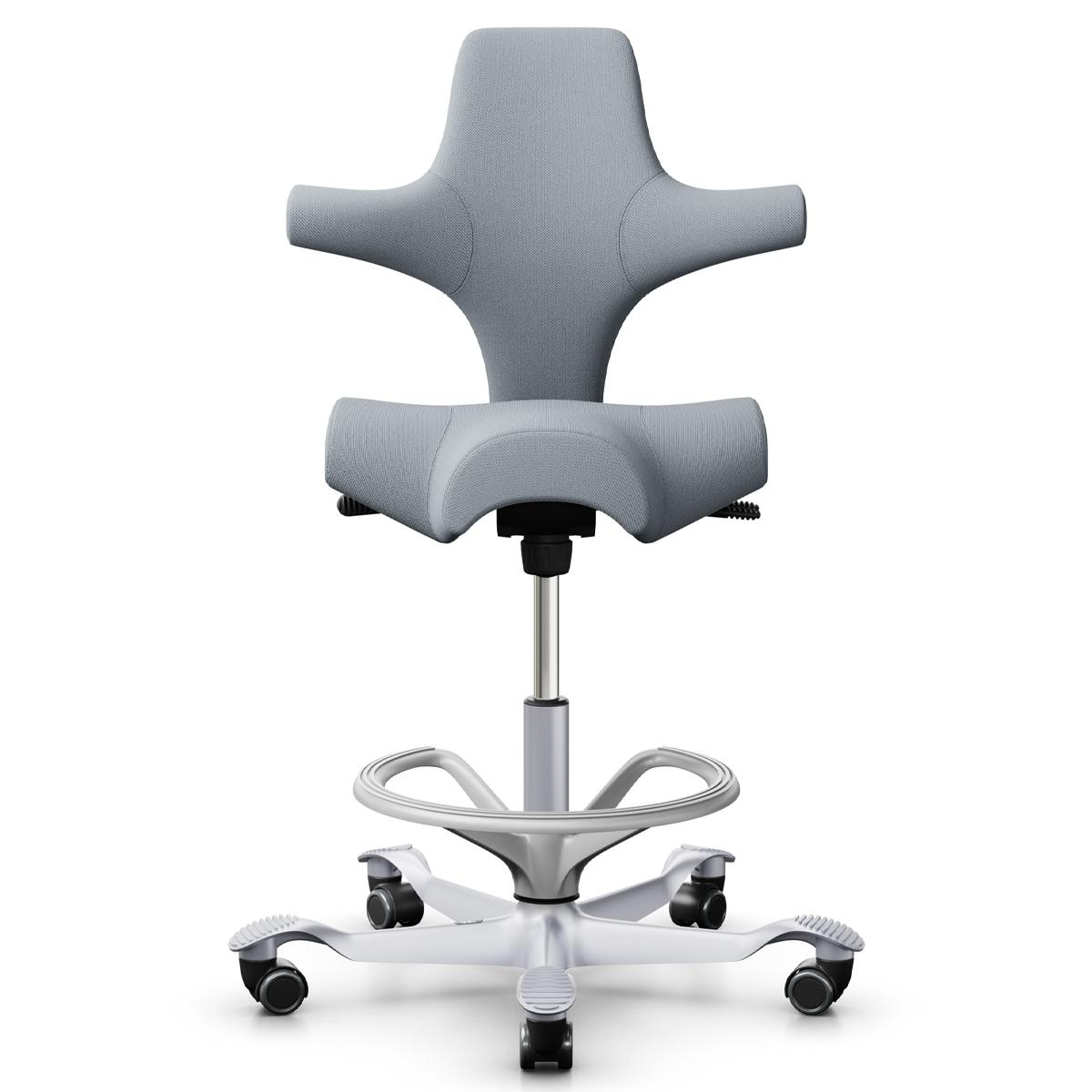 HAG CAPISCO 8106 | Stehhilfe mit Fußring | Wollstoff Select hellgrau | Gestell silber