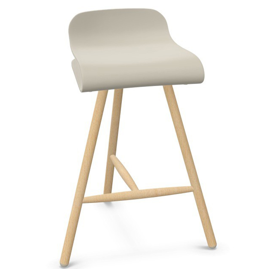Kristalia BCN Barhocker mit Holzgestell beige