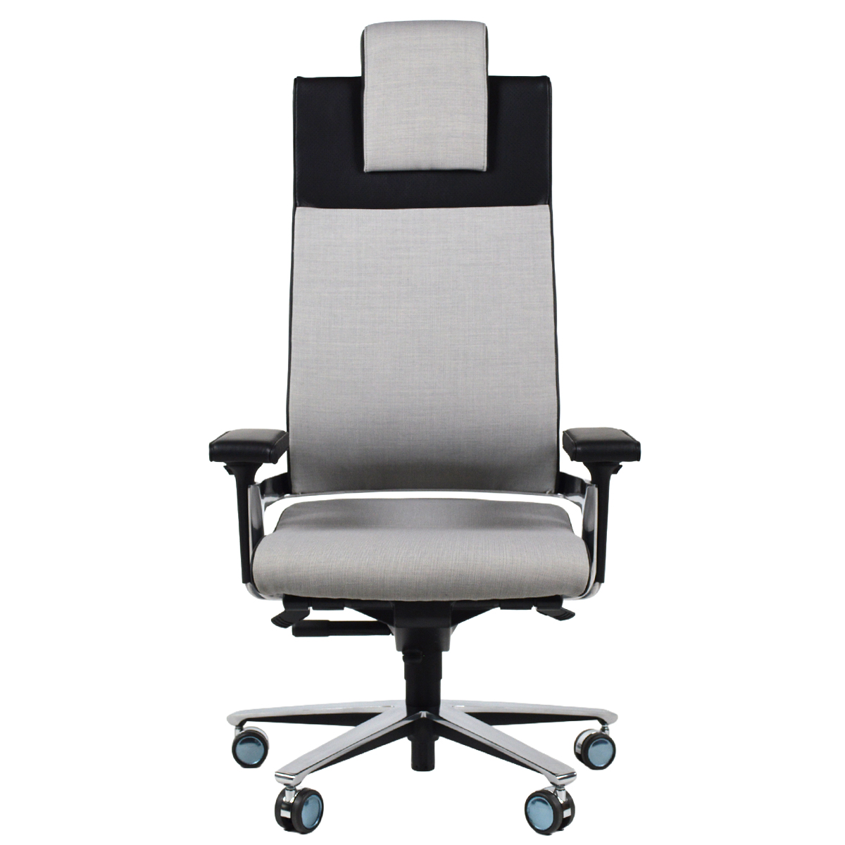 Züco Chefsessel LACINTA EL 0595 | Leder und Stoff | Hohe Rückenlehne | Kopfstütze | Front