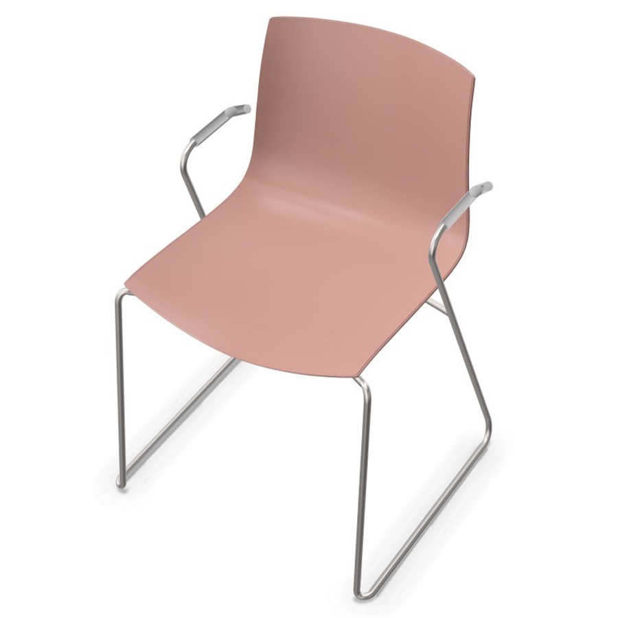 Arper CATIFA 46 0287 einfarbig technisches Kufengestell in altrosa