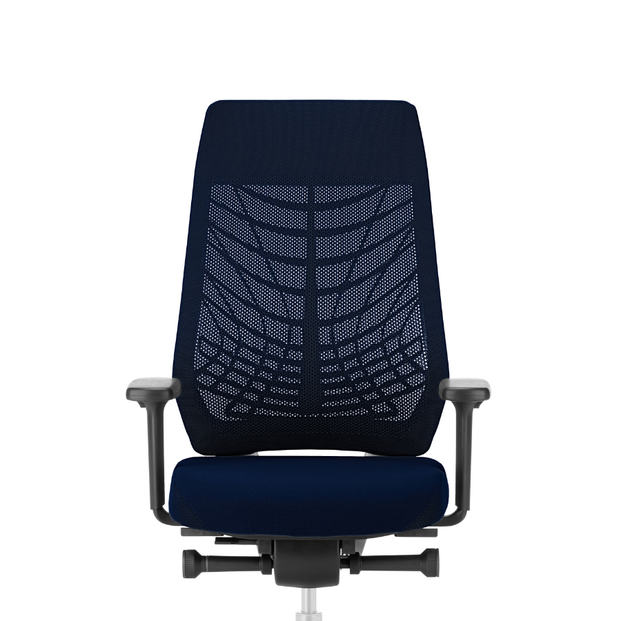 Interstuhl JOYCEis3 JC217 Bürostuhl mit Netzrücken hoch Farbe kobaltblau - Frontansicht