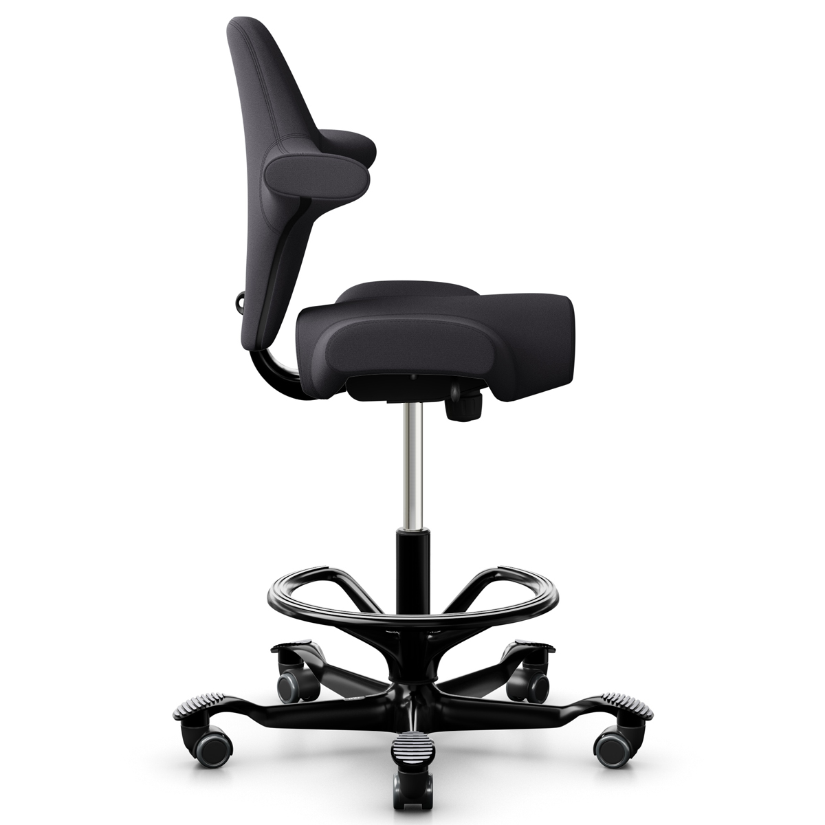 HAG CAPISCO 8106 | Stehhilfe mit Fußring | Stoff Xtreme Charcoal | Gestell schwarz