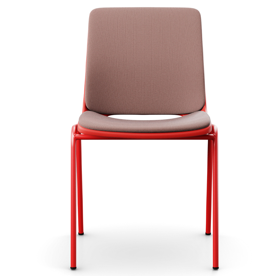 Profim Ana Sitz und Rücken gepolstert | Schale Poppy | Gestell Lingon | Bezug Steelcut Trio 645