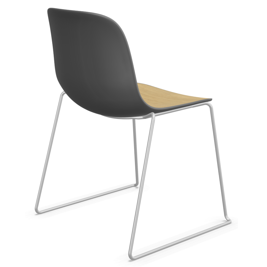 Lapalma SEELA S310 grau mit Eichensitzfläche Rückansicht