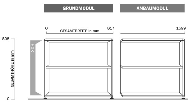 Bosse-Grundmodul-und-ein-Anbaumodul-2OH-Regal