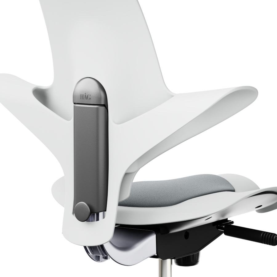 hag capisco 8010 weiß, Gestell silber, Bezug Nex 094 grau