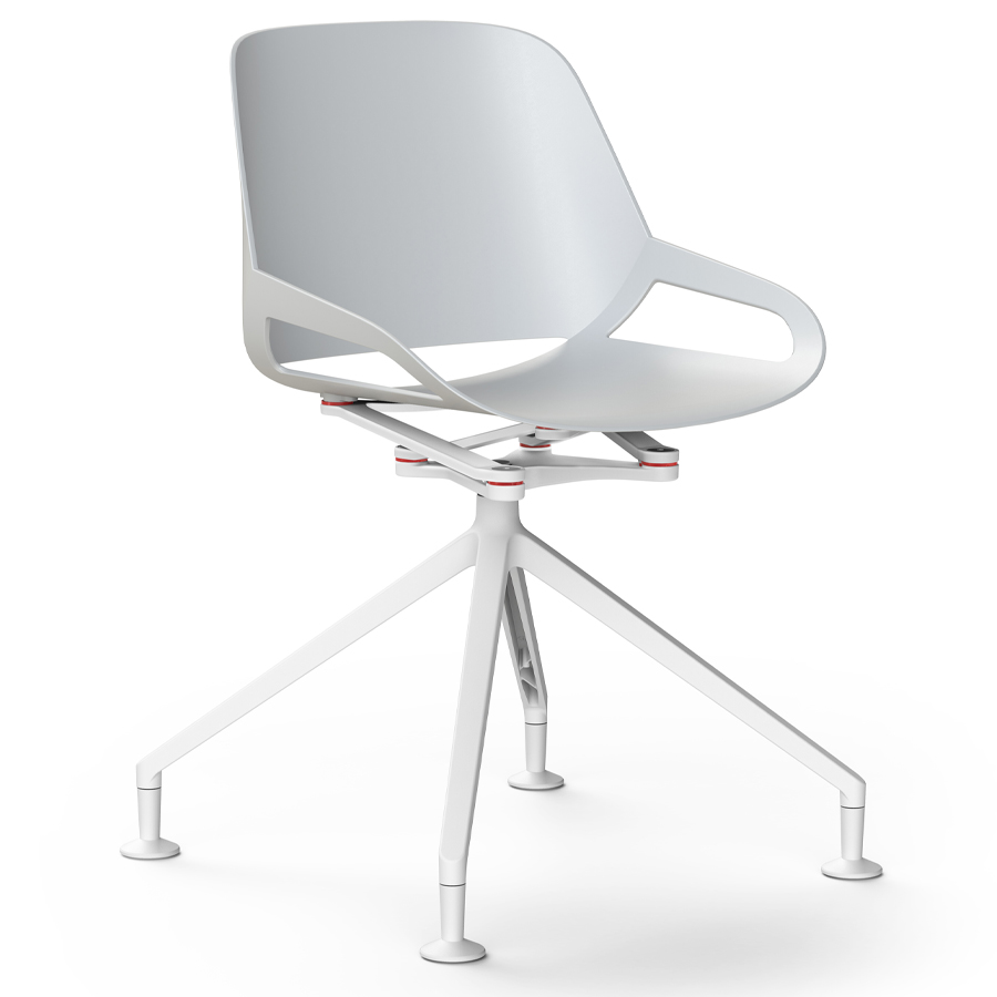 Aeris Numo Fußkreuz weiß mit Gleiter - Sitzschale u. Kinematik weiß