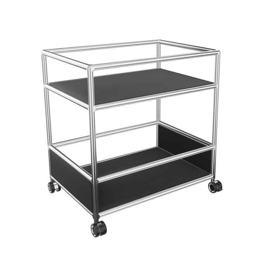 Bosse Servierwagen klein Chrom in Melamin Schwarz