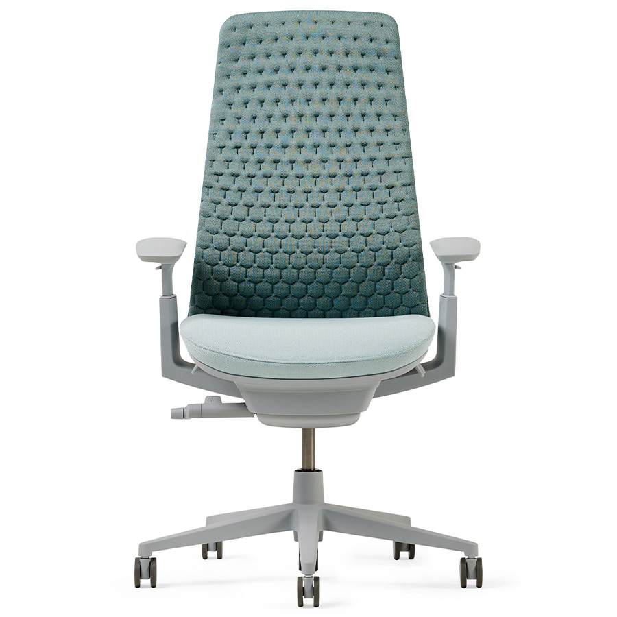 Haworth Fern Digital Knit Waterside, Gestell Fog, Aluminiumfußkreuz gepulvert Titanium