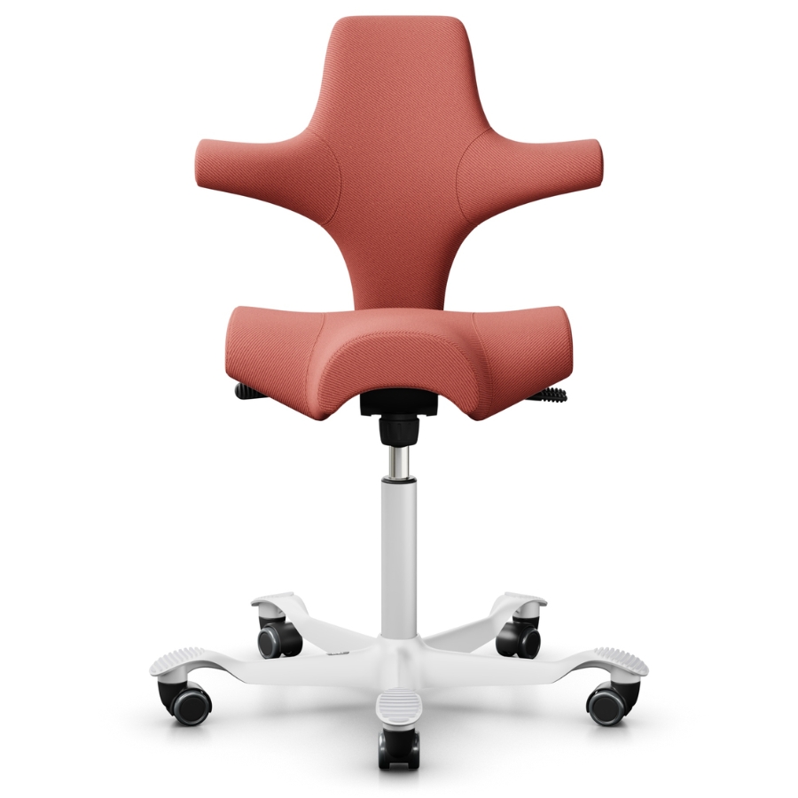 HAG Capisco 8106 Stoff Oceanic orangerot OCI012, Gestell weiß