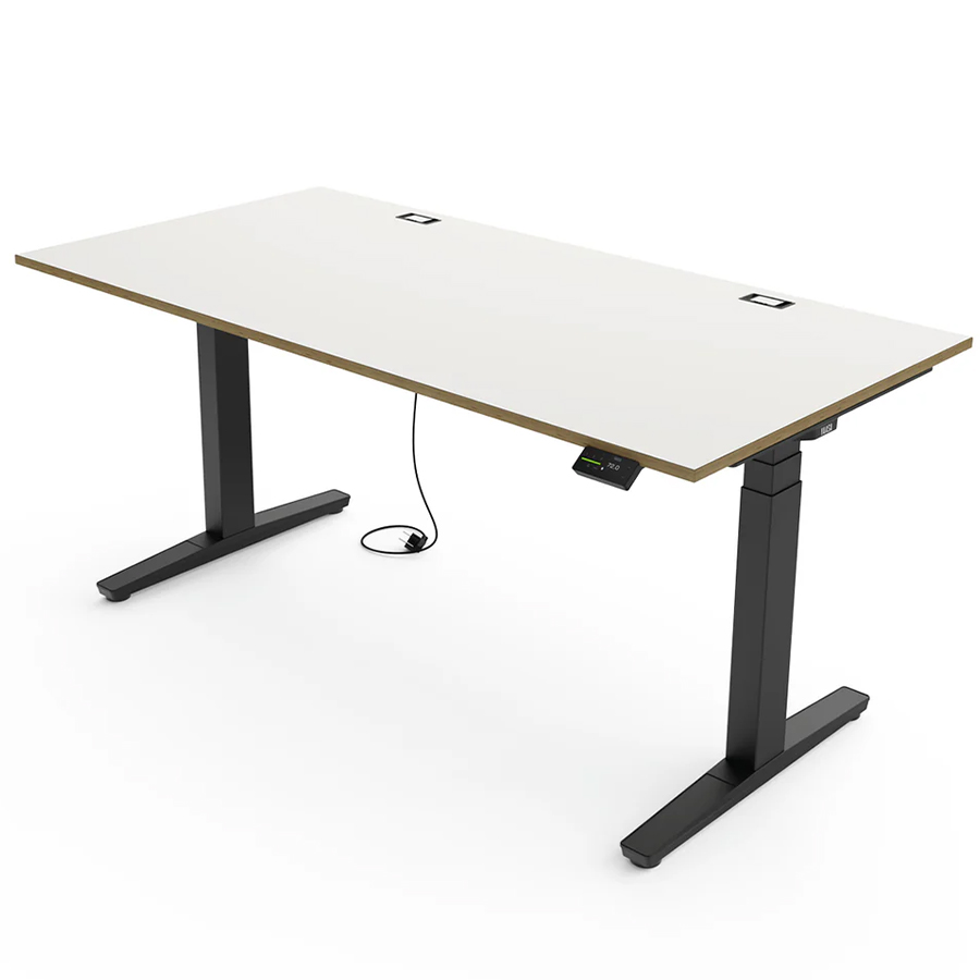 Yaasa Desk Expert Gestell schwarz, Tischplatte Multiplex Weiß